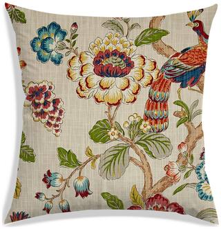 RADANYA Floral Polyester Beige Cushion Cover ( Extra large , Pack of 1 )