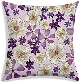 RADANYA Floral Polyester Pink Cushion Cover ( Large , Pack of 1 )