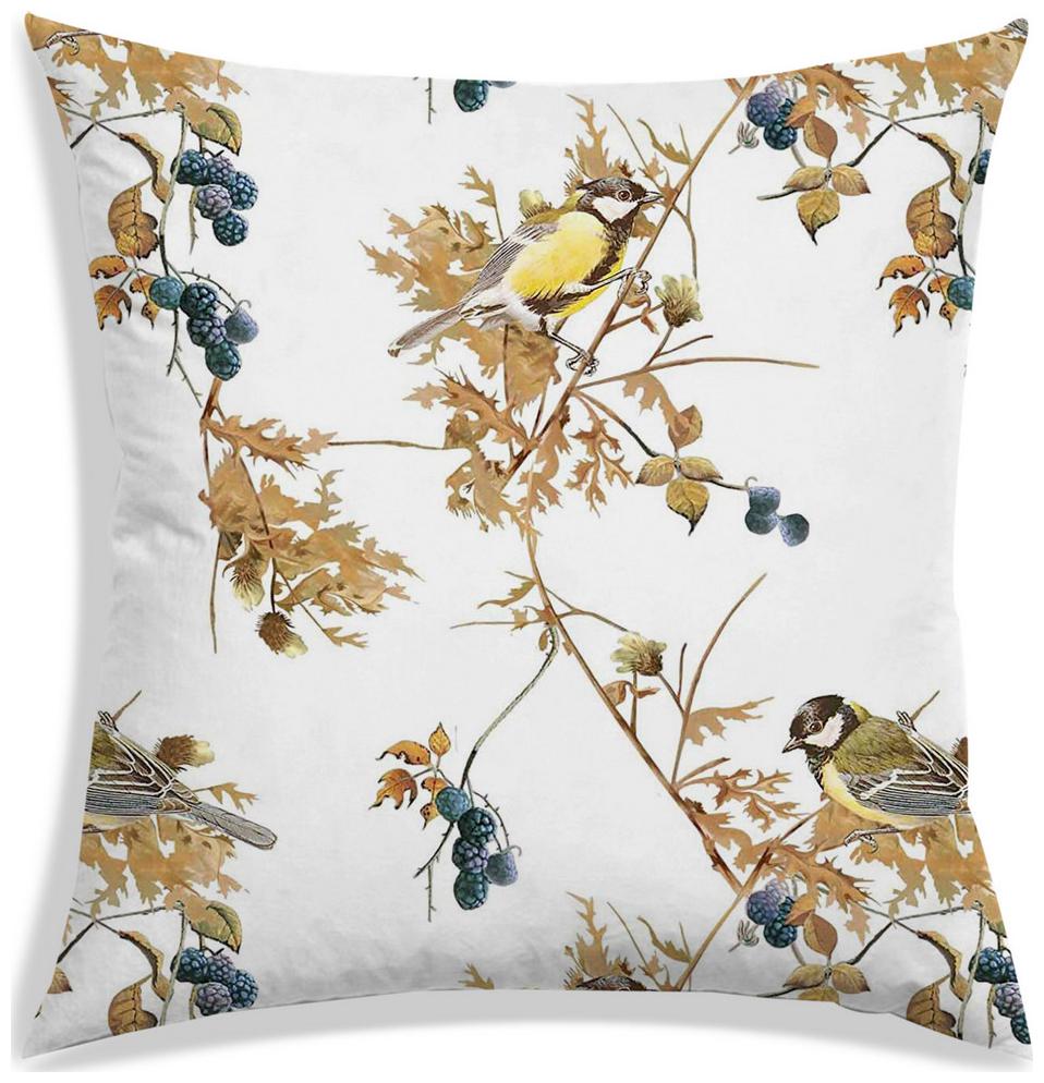 

RADANYA Floral Polyester Off-white Cushion Cover ( Large Pack of 1 )
