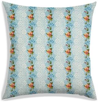 RADANYA Floral Polyester Blue Cushion Cover ( Large , Pack of 1 )
