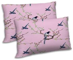 RADANYA Polyester Floral Pillow Covers ( Pack of 2 , Pink )