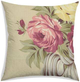 RADANYA Floral Polyester Beige Cushion Cover ( Large , Pack of 1 )