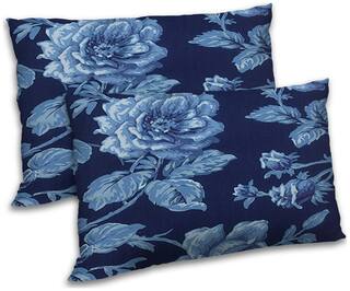 RADANYA Polyester Floral Pillow Covers ( Pack of 2 , Blue )