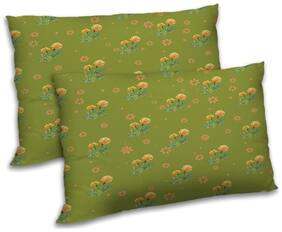 RADANYA Polyester Damask Pillow Covers ( Pack of 2 , Green )