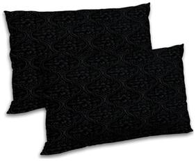 RADANYA Polyester Floral Pillow Covers ( Pack of 2 , Black )