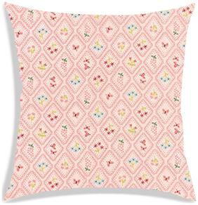RADANYA Floral Polyester Peach Cushion Cover ( Large , Pack of 1 )