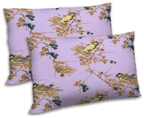 RADANYA Polyester Floral Pillow Covers ( Pack of 2 , Purple )