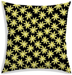 RADANYA Floral Polyester Black Cushion Cover ( Extra large , Pack of 1 )