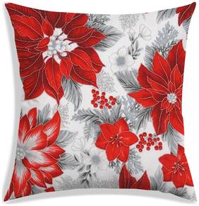 RADANYA Floral Polyester Off-white Cushion Cover ( Regular , Pack of 1 )