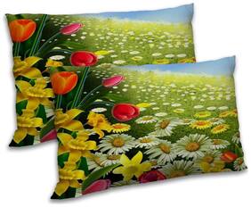 RADANYA Polyester Floral Pillow Covers ( Pack of 2 , Multi )
