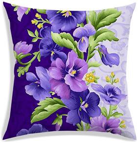 RADANYA Floral Polyester Purple Cushion Cover ( Small , Pack of 1 )