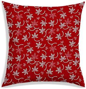 RADANYA Floral Polyester Orange Cushion Cover ( Large , Pack of 1 )