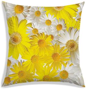 RADANYA Floral Polyester Off-white Cushion Cover ( Regular , Pack of 1 )