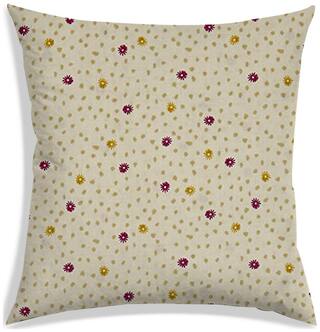 RADANYA Floral Polyester Beige Cushion Cover ( Regular , Pack of 1 )
