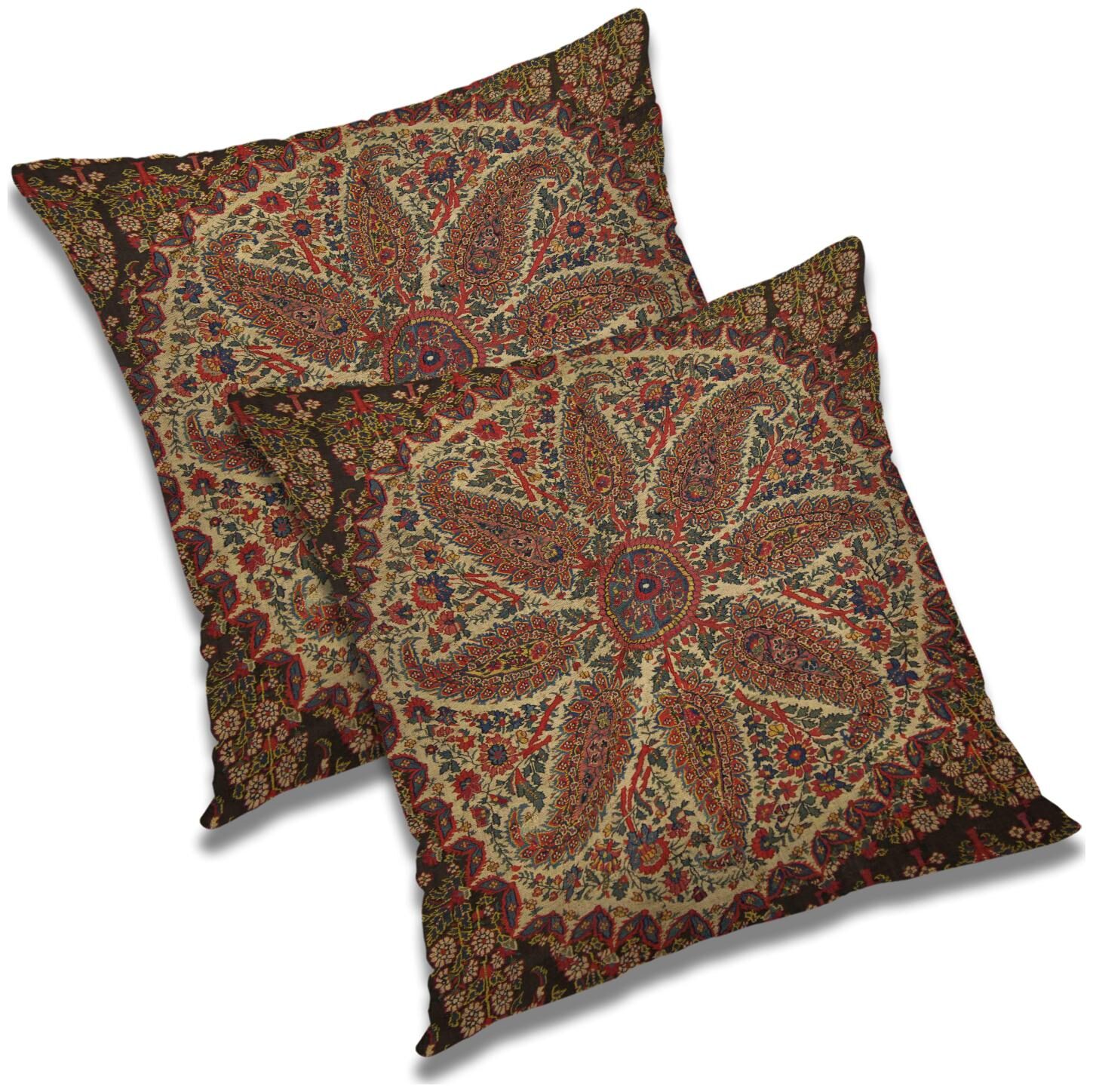 

RADANYA Floral Polyester Beige Cushion Cover ( Small Pack of 2 )