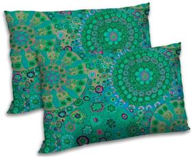 RADANYA Polyester Floral Pillow Covers ( Pack of 2 , Green )
