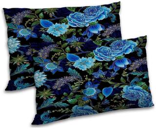 RADANYA Polyester Floral Pillow Covers ( Pack of 2 , Black )