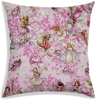 RADANYA Floral Polyester Pink Cushion Cover ( Large , Pack of 1 )