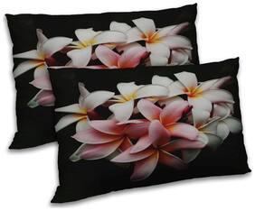RADANYA Polyester Floral Pillow Covers ( Pack of 2 , Peach )