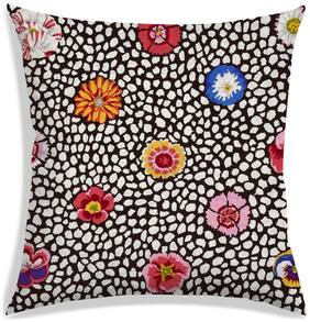 RADANYA Floral Polyester Off-white Cushion Cover ( Small , Pack of 1 )