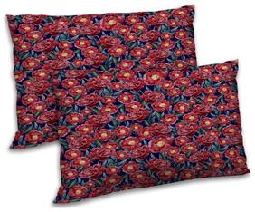 RADANYA Polyester Floral Pillow Covers ( Pack of 2 , Blue )