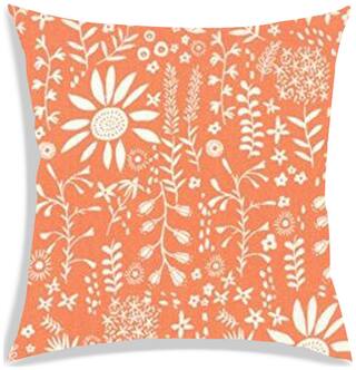 RADANYA Floral Polyester Peach Cushion Cover ( Small , Pack of 1 )