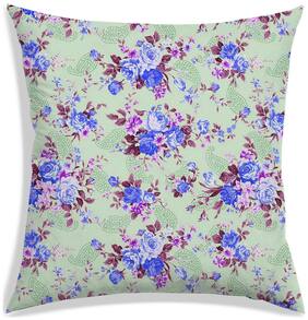RADANYA Floral Polyester Green Cushion Cover ( Regular , Pack of 1 )