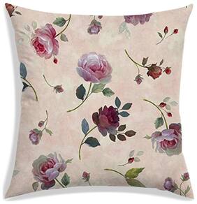 RADANYA Floral Polyester Peach Cushion Cover ( Large , Pack of 1 )