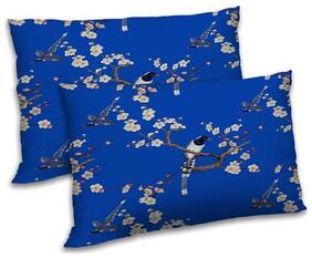 RADANYA Polyester Printed Pillow Covers ( Pack of 2 , Blue )