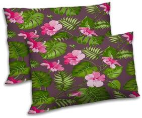 RADANYA Polyester Floral Pillow Covers ( Pack of 2 , Purple )