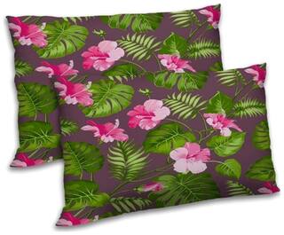 RADANYA Polyester Floral Pillow Covers ( Pack of 2 , Purple )