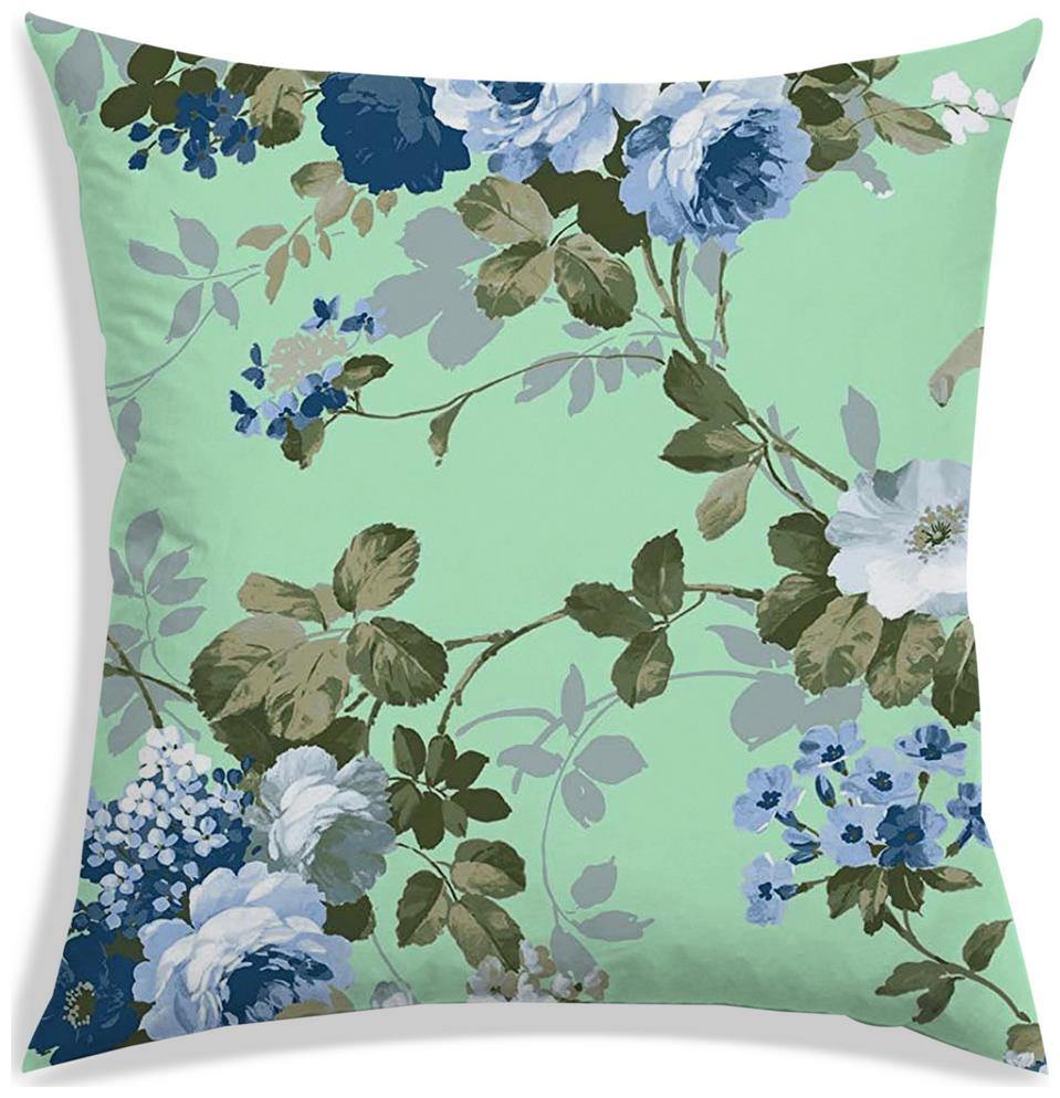 

RADANYA Floral Polyester Green Cushion Cover ( Regular Pack of 1 )