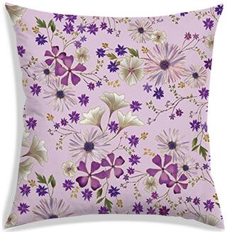 RADANYA Floral Polyester Purple Cushion Cover ( Regular , Pack of 1 )