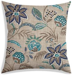 RADANYA Floral Polyester Beige Cushion Cover ( Large , Pack of 1 )