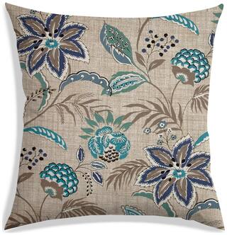 RADANYA Floral Polyester Beige Cushion Cover ( Large , Pack of 1 )