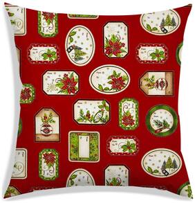 RADANYA Floral Polyester Orange Cushion Cover ( Large , Pack of 1 )