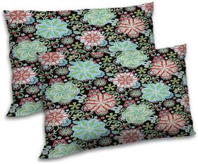 RADANYA Polyester Floral Pillow Covers ( Pack of 2 , Black )
