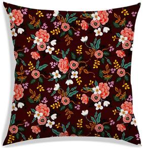 RADANYA Floral Polyester Brown Cushion Cover ( Regular , Pack of 1 )