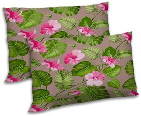 RADANYA Polyester Floral Pillow Covers ( Pack of 2 , Peach )