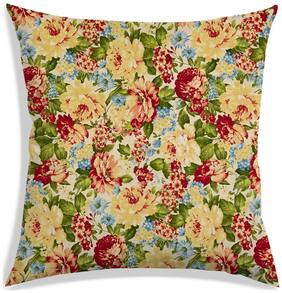 RADANYA Floral Polyester Blue Cushion Cover ( Extra large , Pack of 1 )