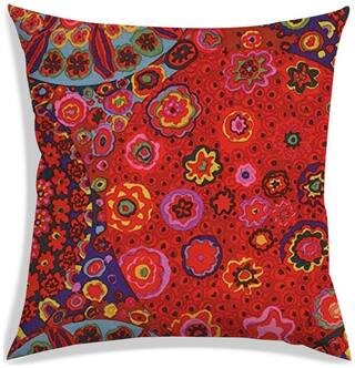 RADANYA Floral Polyester Orange Cushion Cover ( Large , Pack of 1 )