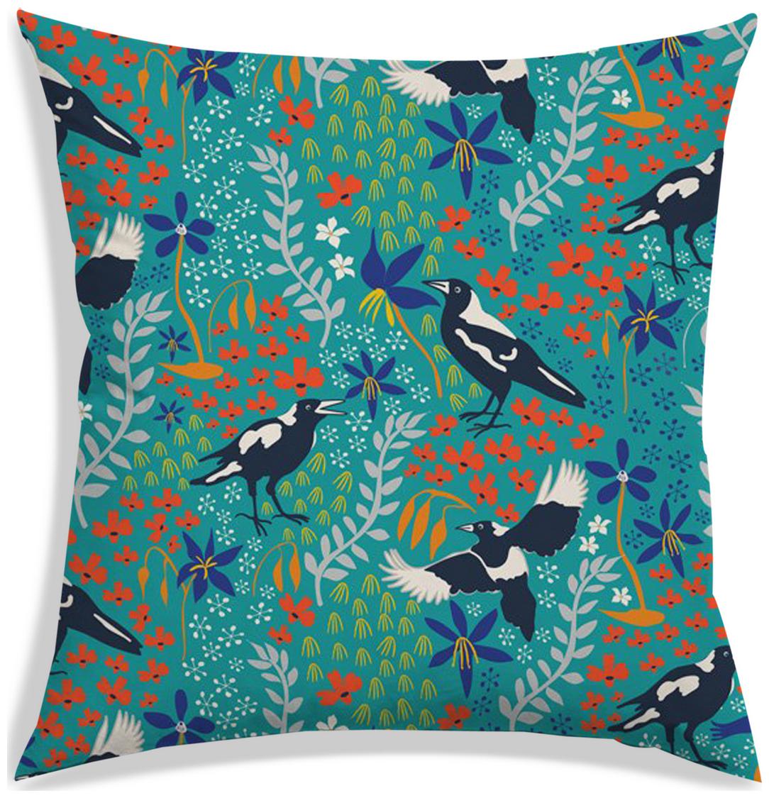 

RADANYA Floral Polyester Green Cushion Cover ( Large Pack of 1 )