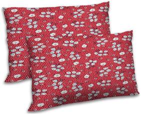 RADANYA Polyester Floral Pillow Covers ( Pack of 2 , Red )