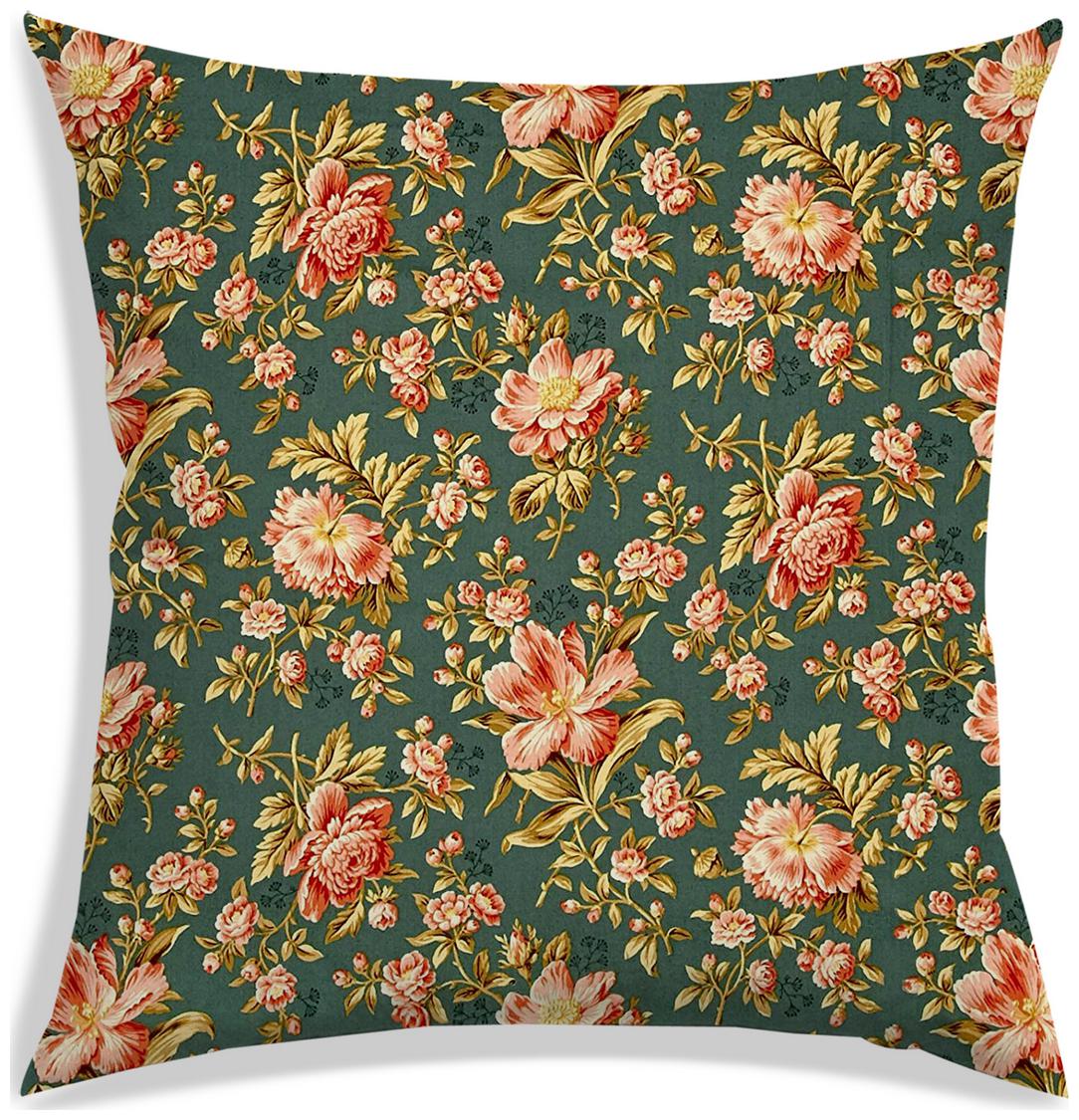 

RADANYA Floral Polyester Grey Cushion Cover ( Extra large Pack of 1 )