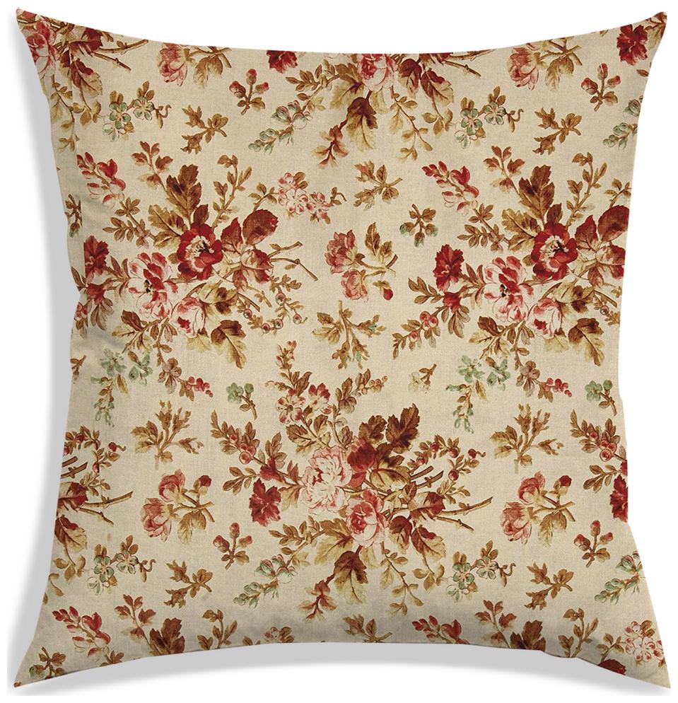 

RADANYA Floral Polyester Beige Cushion Cover ( Large Pack of 1 )