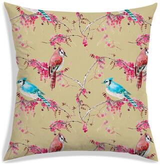 RADANYA Floral Polyester Beige Cushion Cover ( Regular , Pack of 1 )