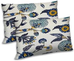 RADANYA Polyester Floral Pillow Covers ( Pack of 2 , Beige )