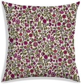 RADANYA Floral Polyester Off-white Cushion Cover ( Regular , Pack of 1 )