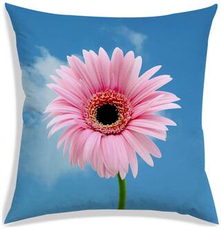 RADANYA Floral Polyester Blue Cushion Cover ( Large , Pack of 1 )