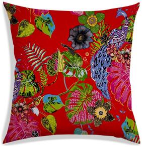 RADANYA Floral Polyester Red Cushion Cover ( Large , Pack of 1 )